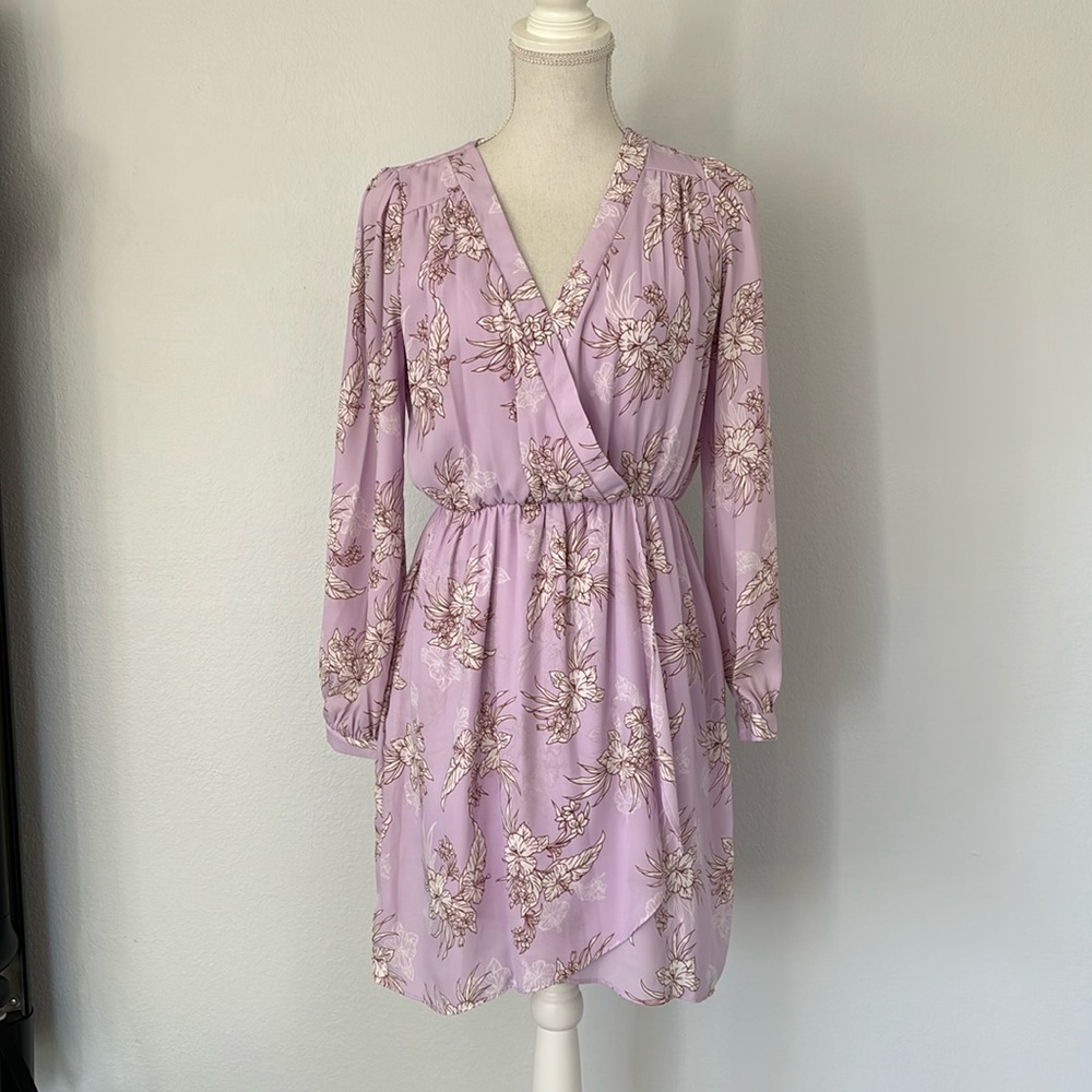 Floral Faux Wrap Dress